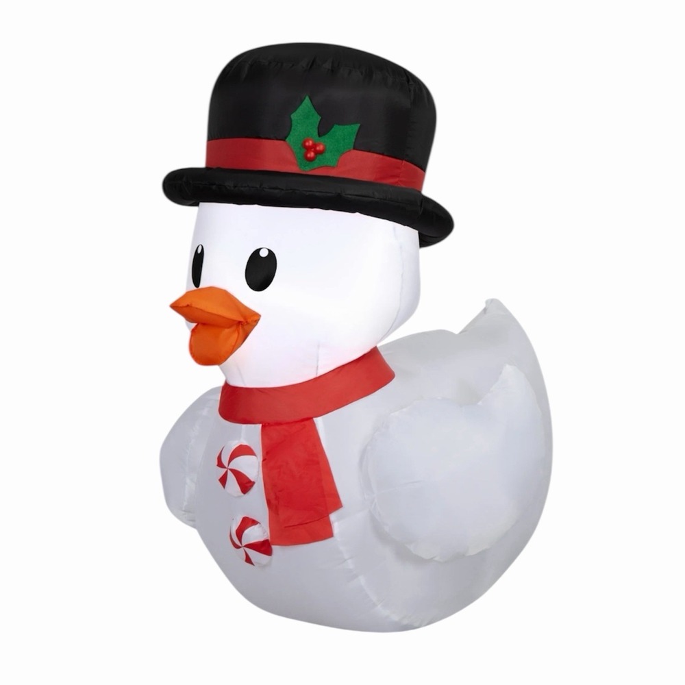 Rubber Ducky In Top Hat Christmas Inflatable Light Up 3.3' Holiday Time Duck NEW